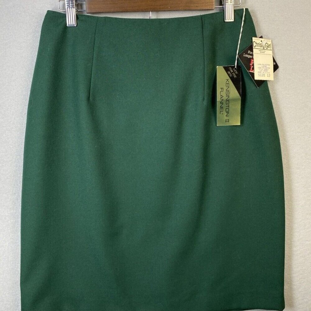 Vintage Christy Girl Skirt Womens Size 12 Fully Lined One Rear Pocket‎ Green NWT